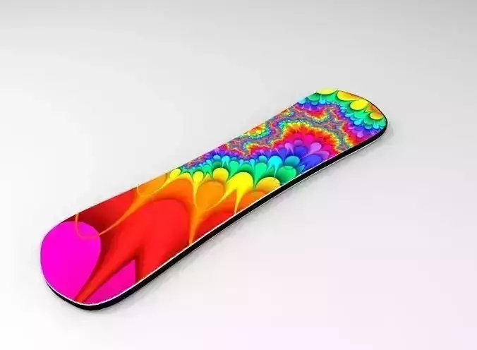 Snowboard psychedelic Low-poly 3D model