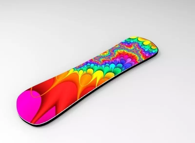 Snowboard psychedelic Low-poly 3D model_0