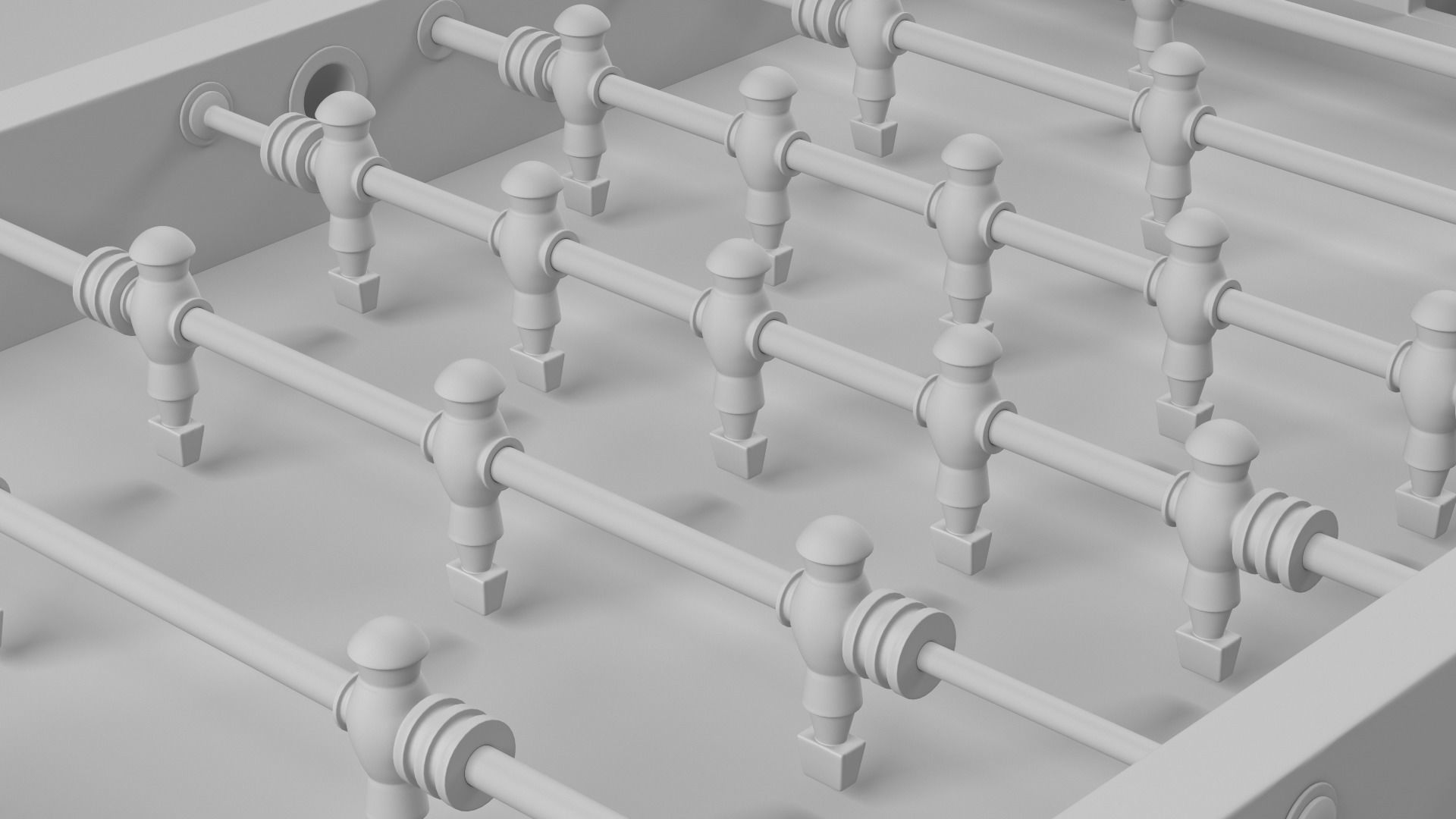 Foosball Soccer Table 3D model_7