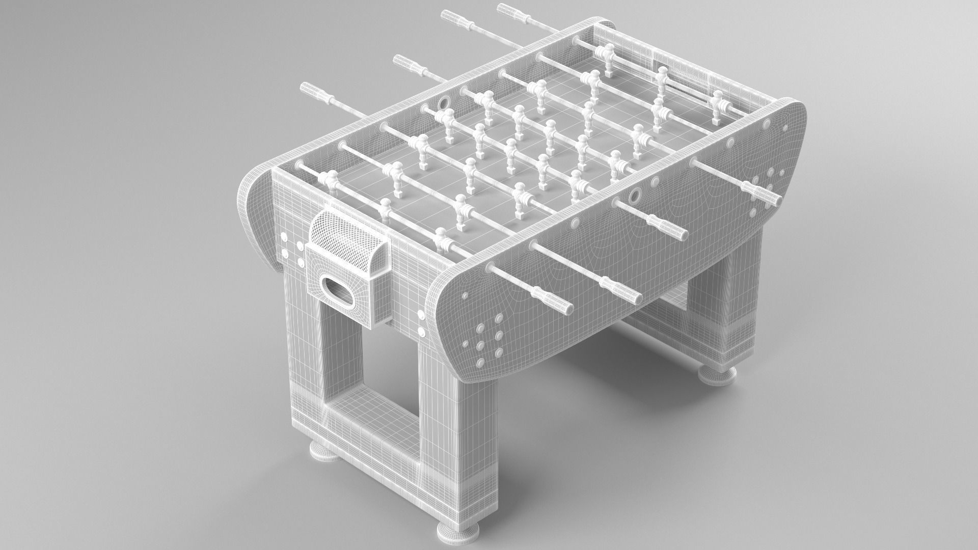 Foosball Soccer Table 3D model_6