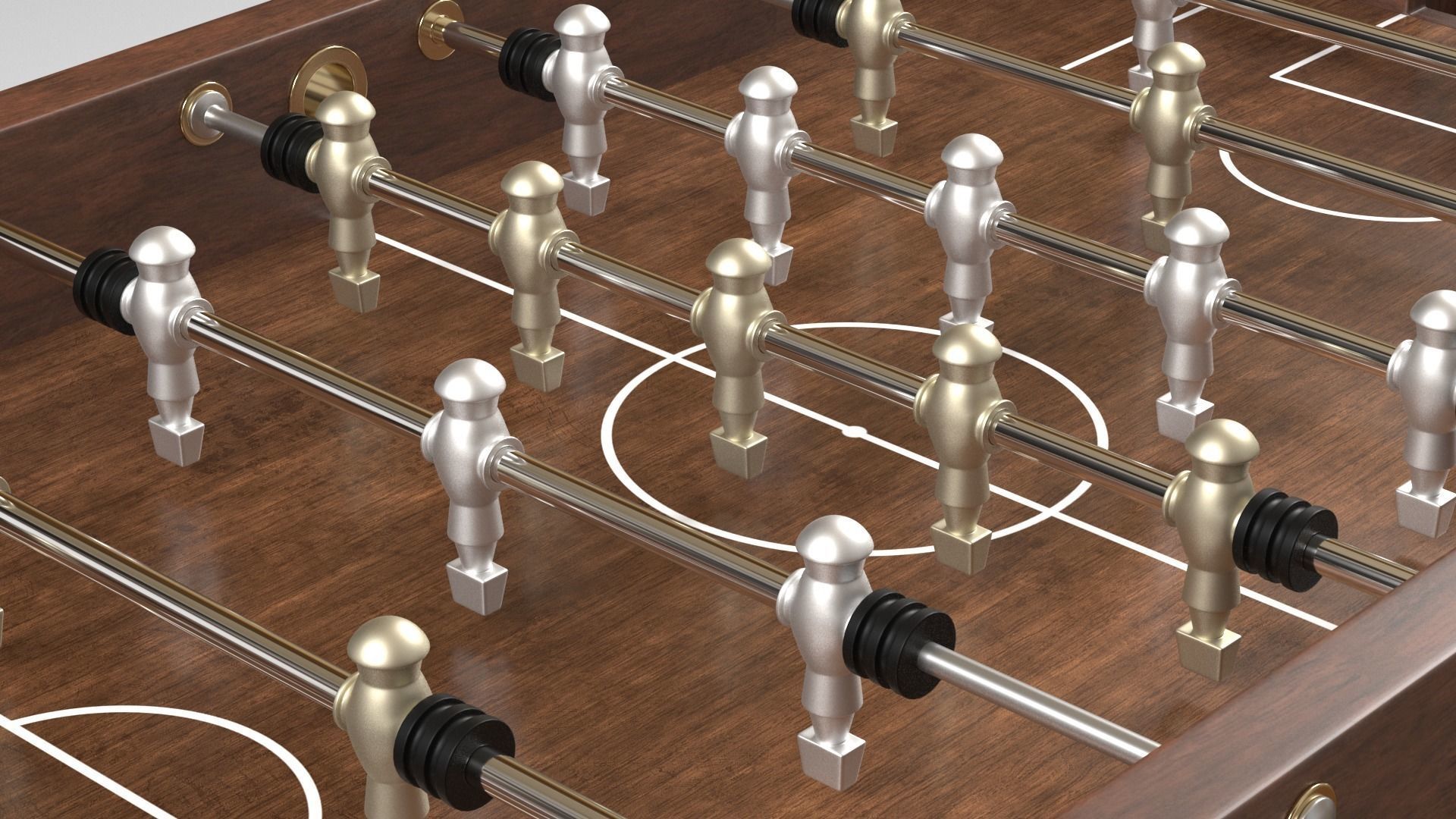 Foosball Soccer Table 3D model_1