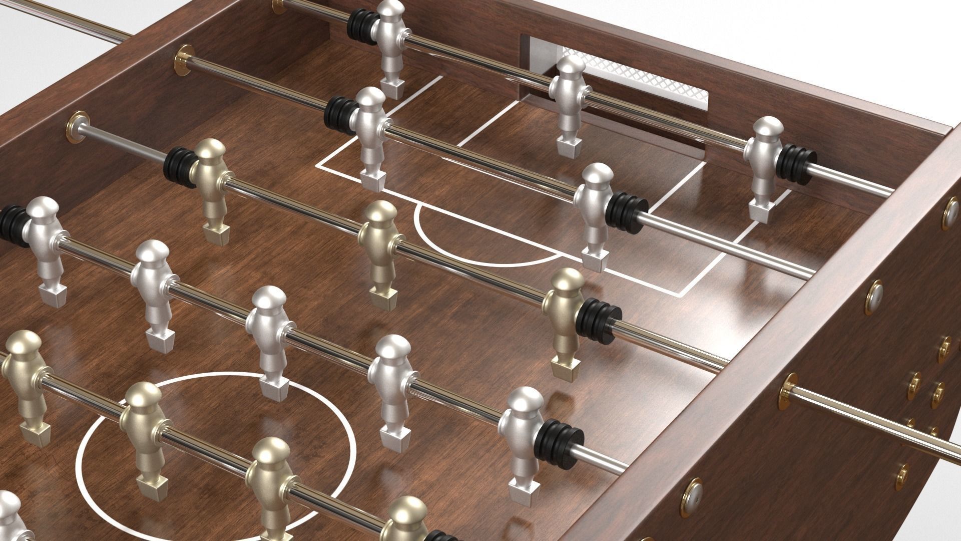 Foosball Soccer Table 3D model_4