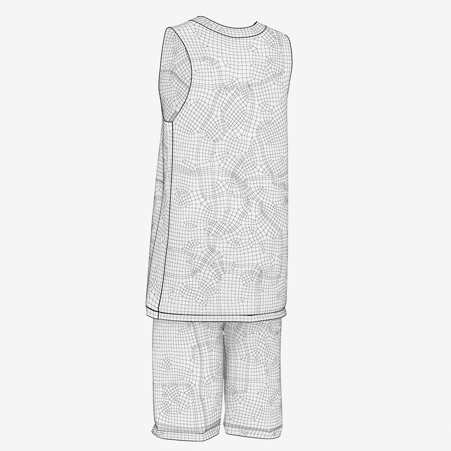 Basketball Full Jersey 3D model_8