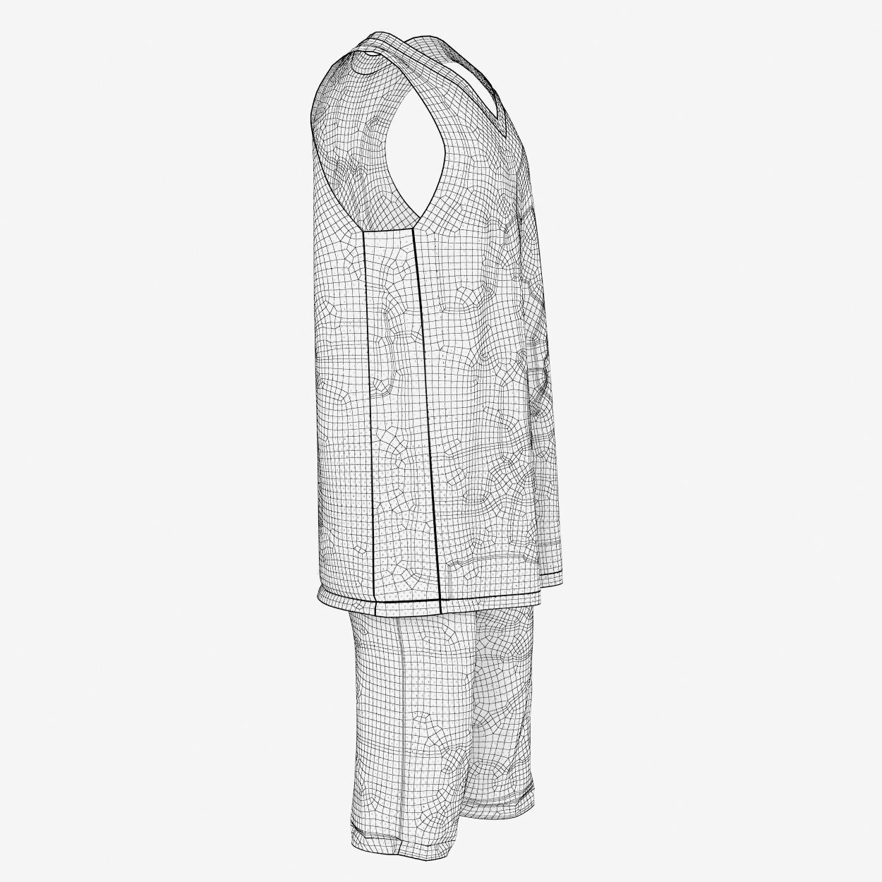 Basketball Full Jersey 3D model_7