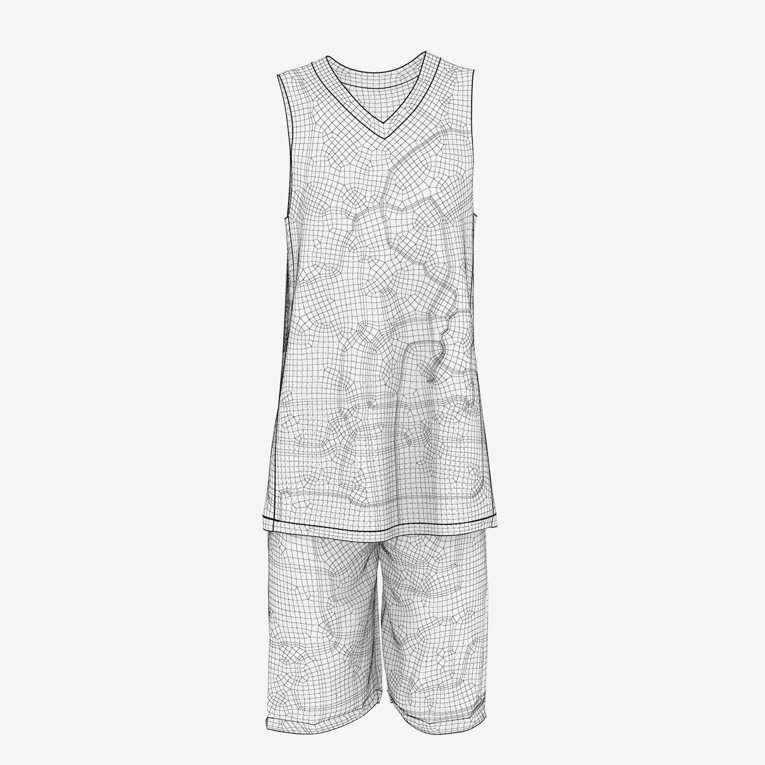 Basketball Full Jersey 3D model_6