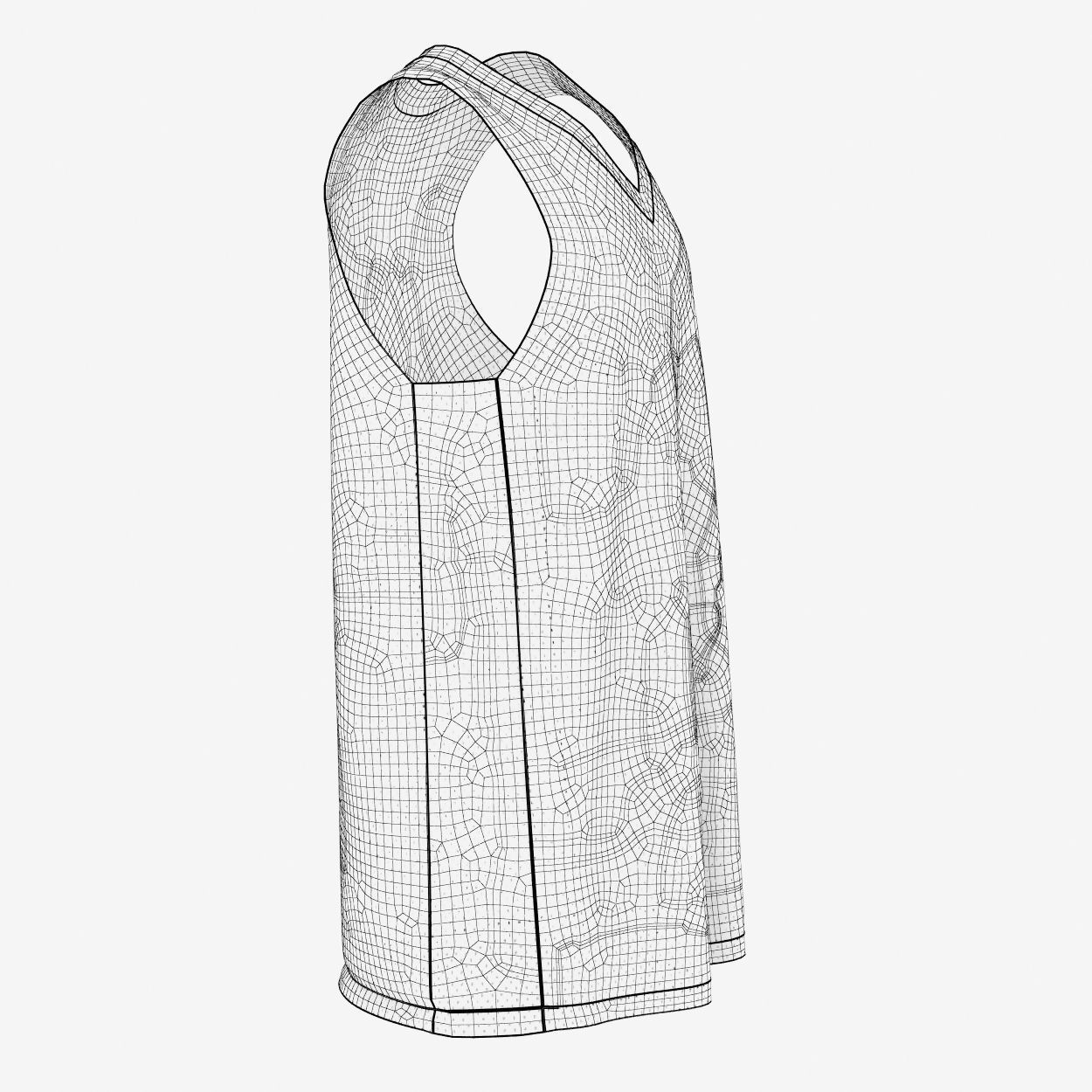 Basketball Jersey Top 3D model_7