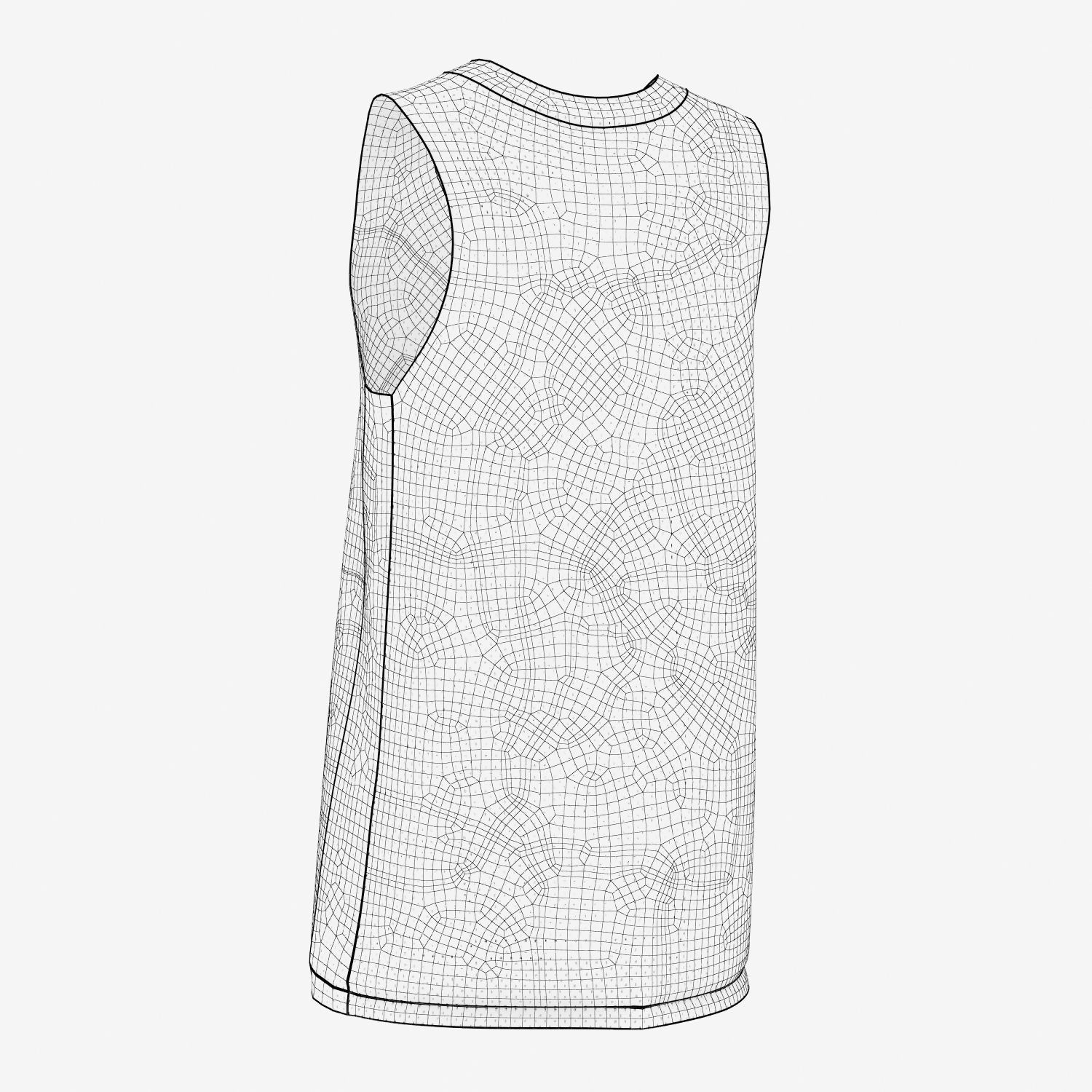 Basketball Jersey Top 3D model_8