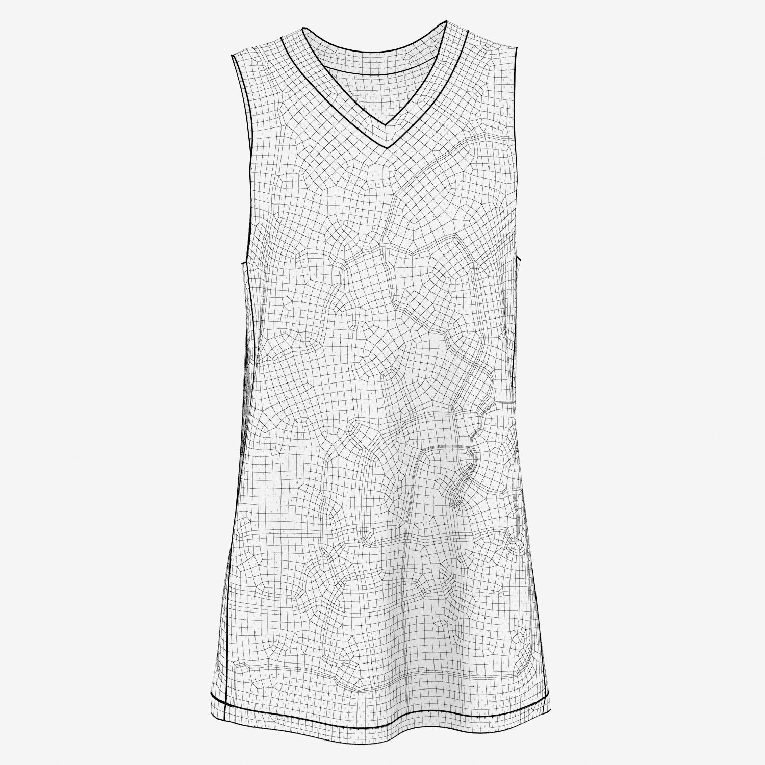 Basketball Jersey Top 3D model_6