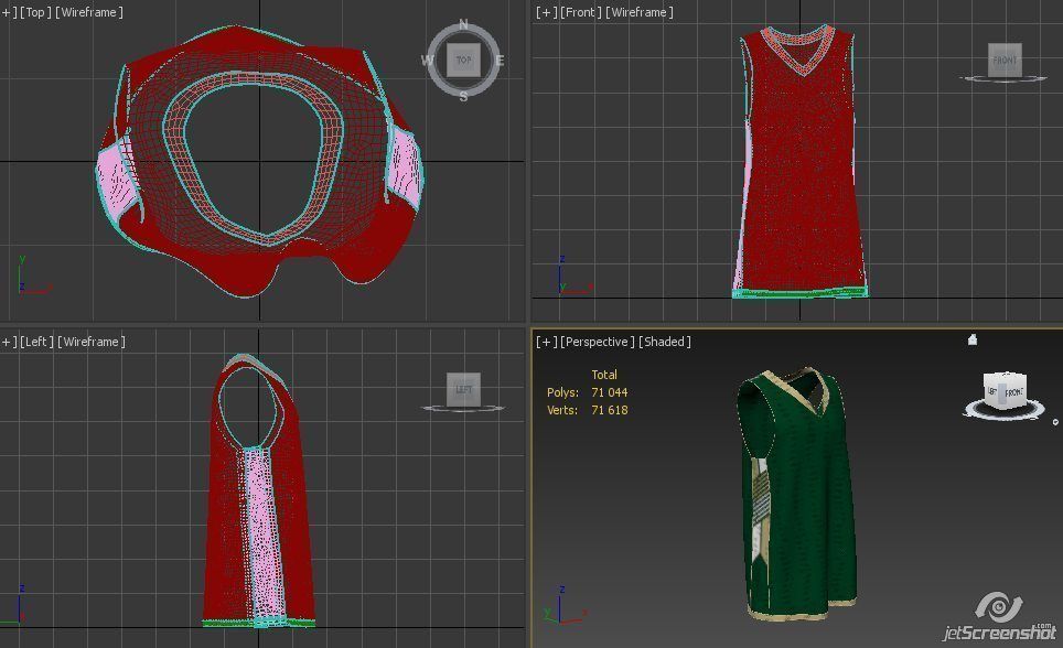 Basketball Jersey Top 3D model_9
