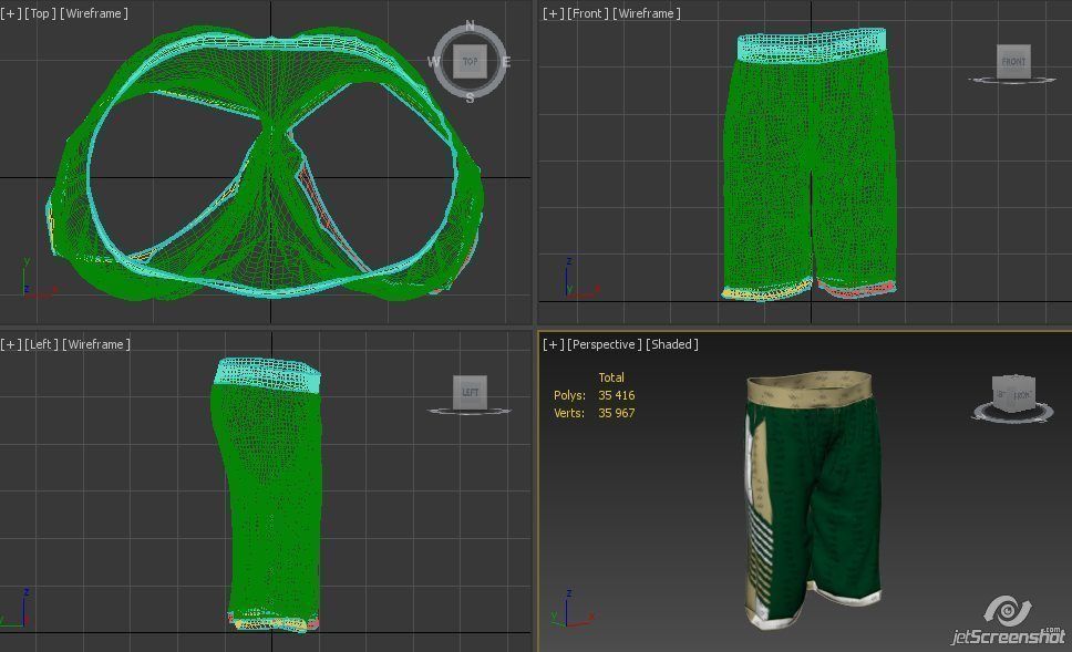 Basketball Jersey Shorts 3D model_9