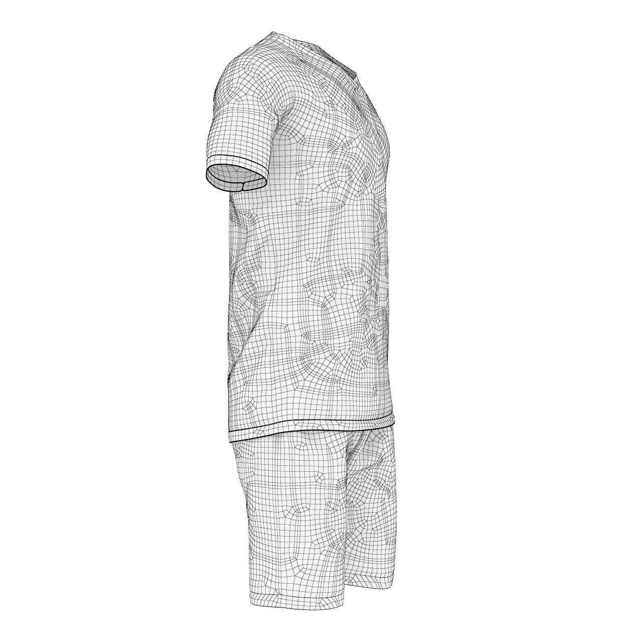 Soccer Full Jersey Set 3D model_7