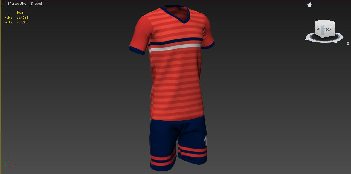 Soccer Full Jersey Set 3D model_10