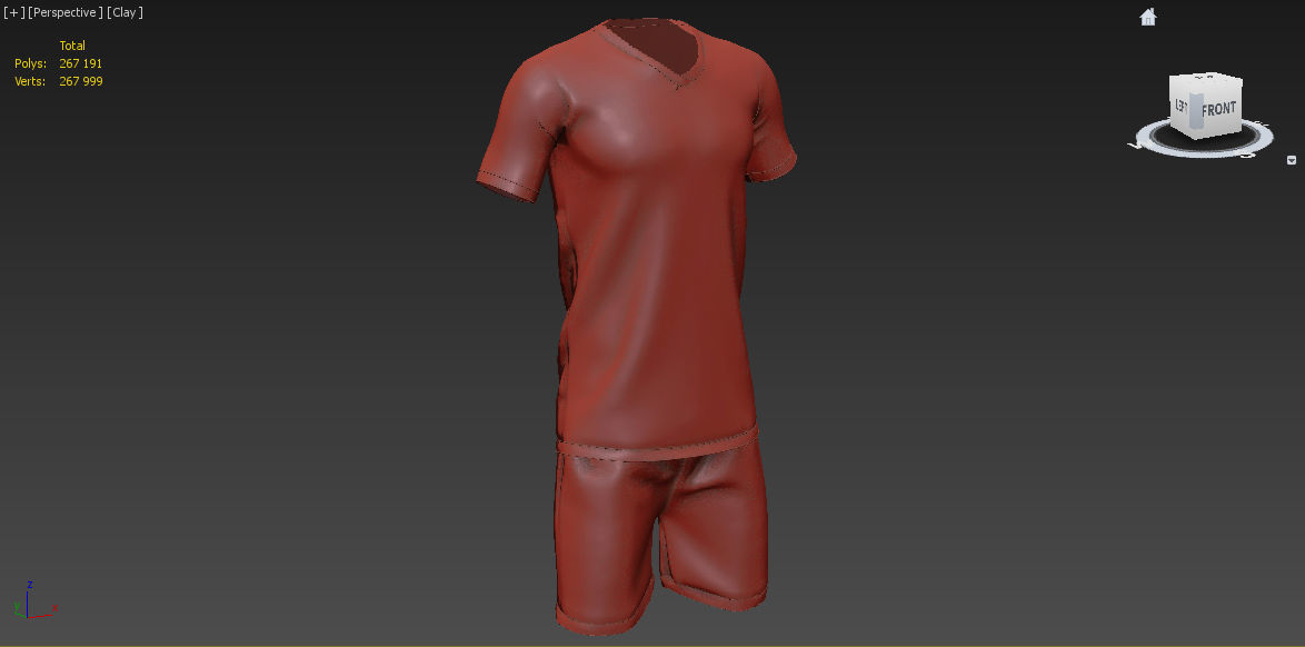 Soccer Full Jersey Set 3D model_11