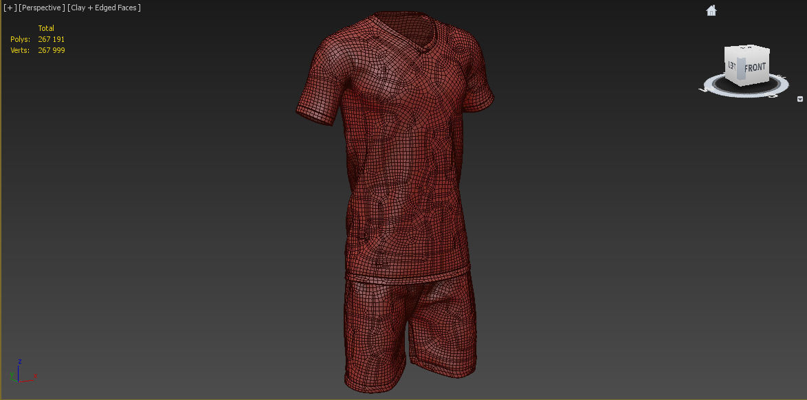 Soccer Full Jersey Set 3D model_12