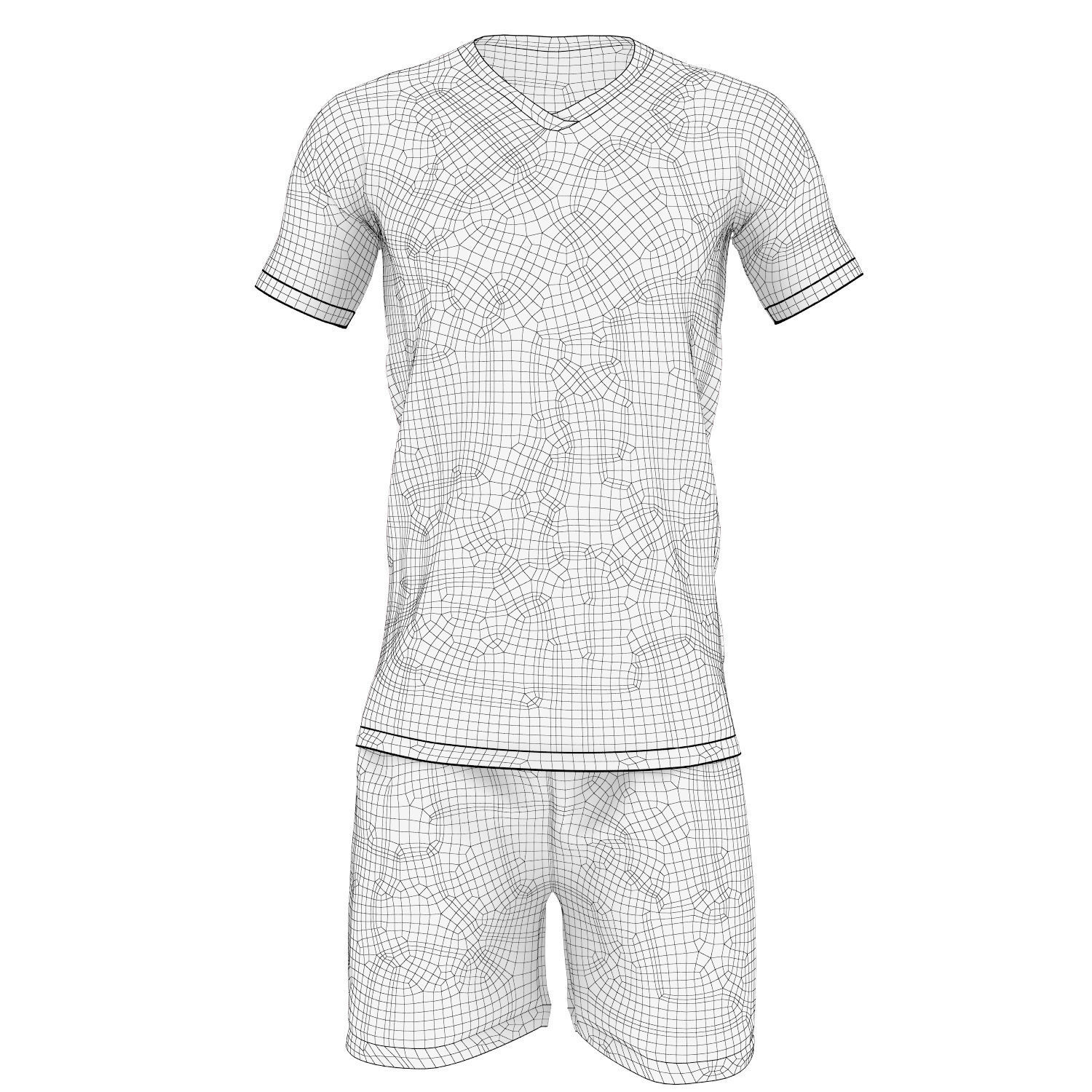 Soccer Full Jersey Set 3D model_6