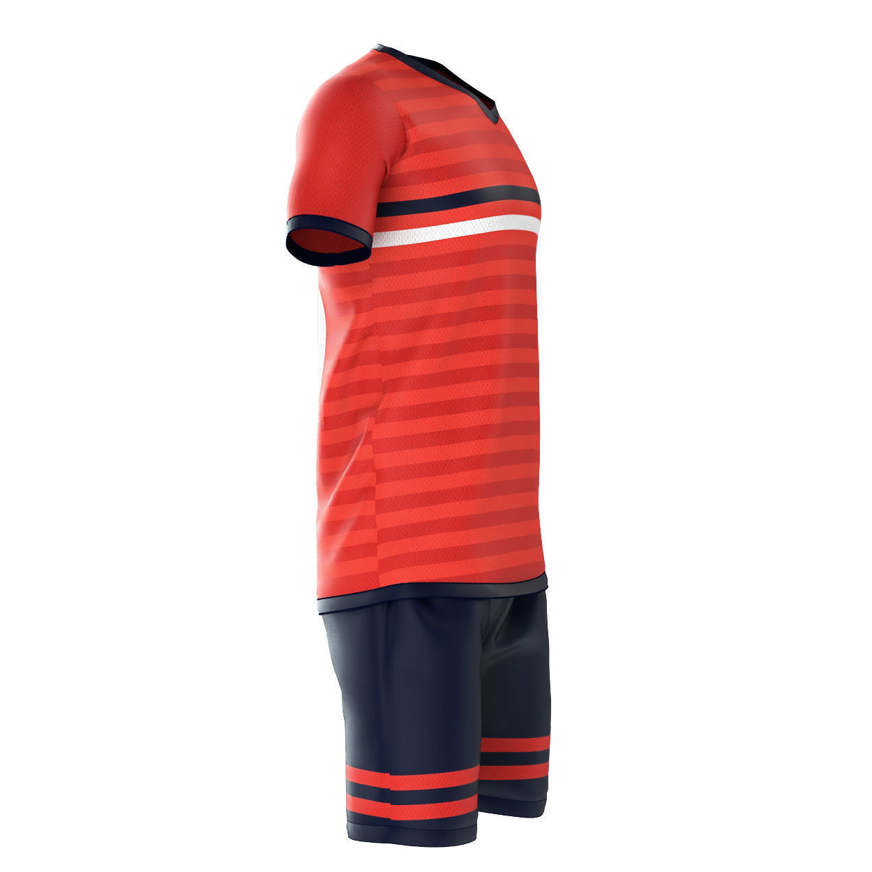 Soccer Full Jersey Set 3D model_1