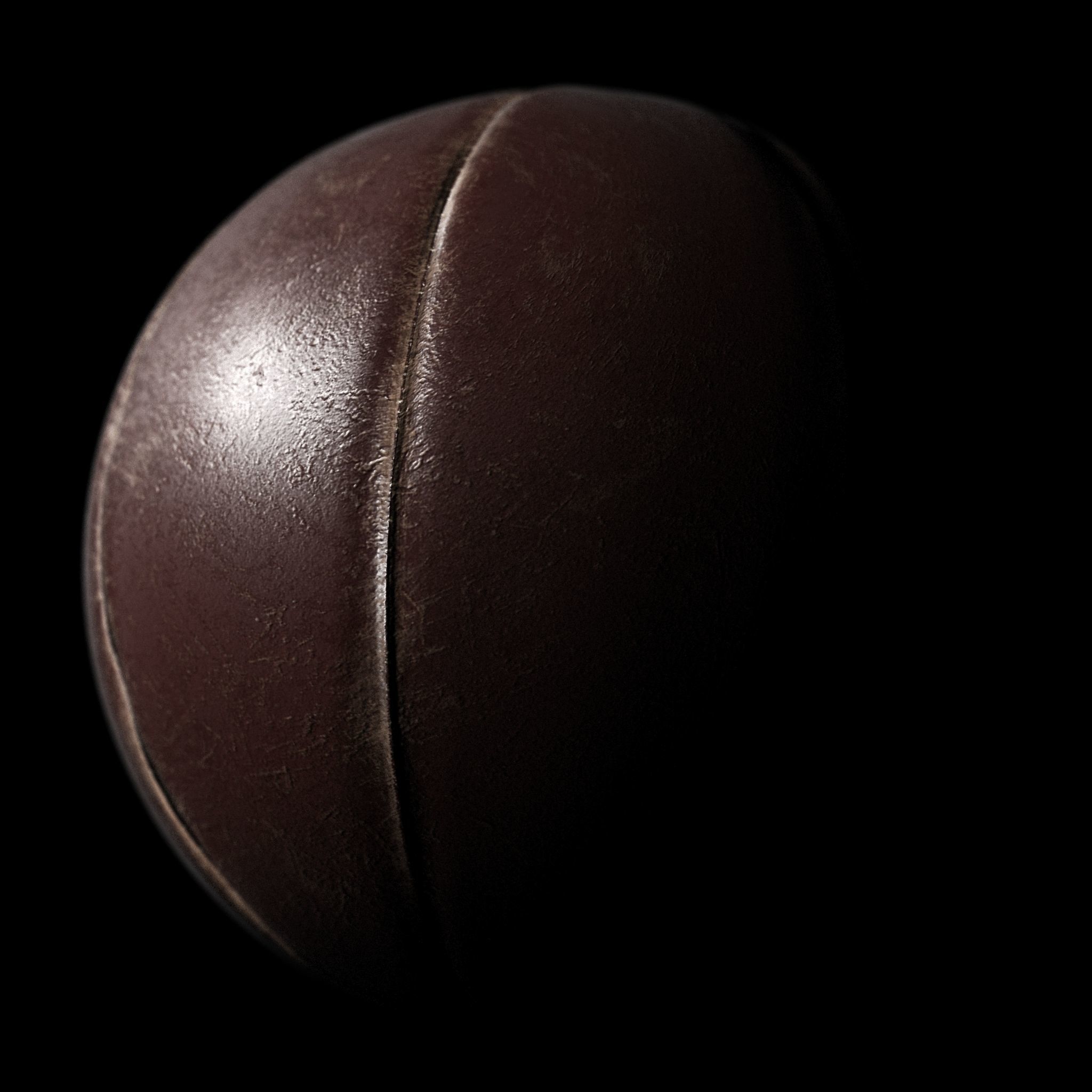 Vintage Basket Ball Low-poly 3D model_2