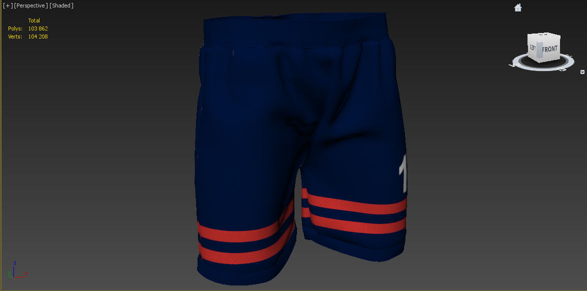 Soccer Jersey Shorts 3D model_10