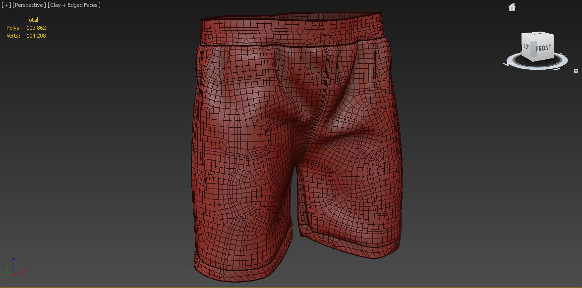 Soccer Jersey Shorts 3D model_12
