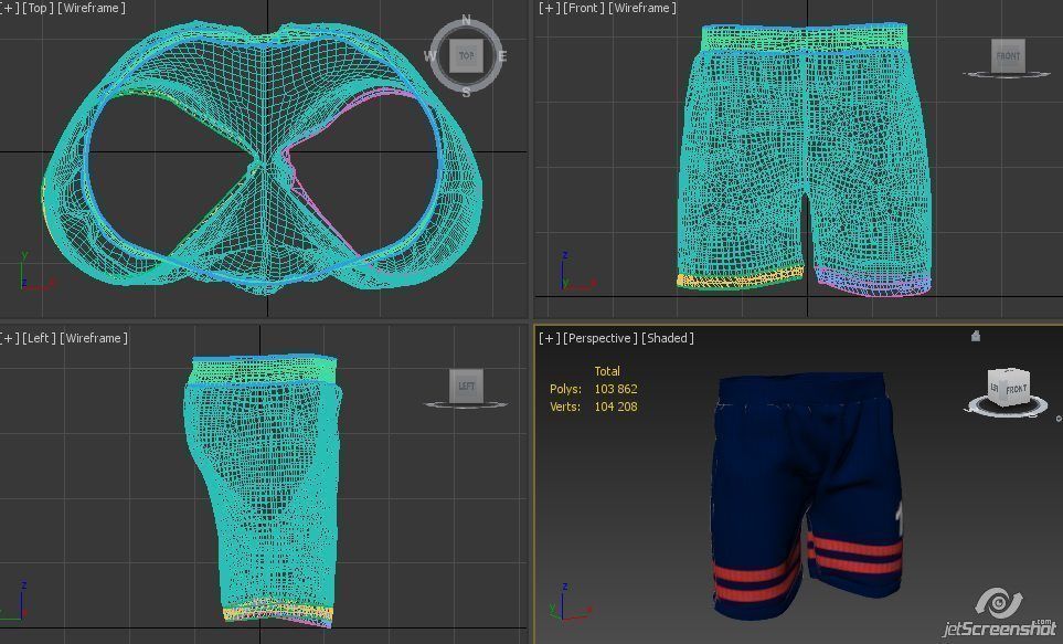 Soccer Jersey Shorts 3D model_9