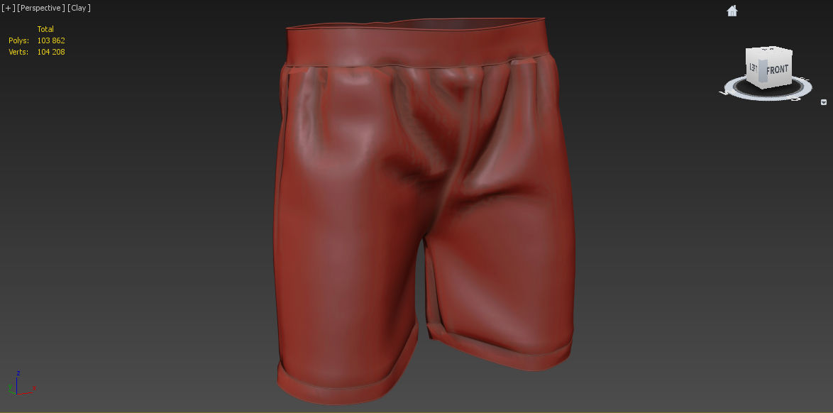 Soccer Jersey Shorts 3D model_11