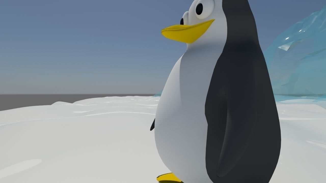 penguin character modeling Low-poly 3D model_1