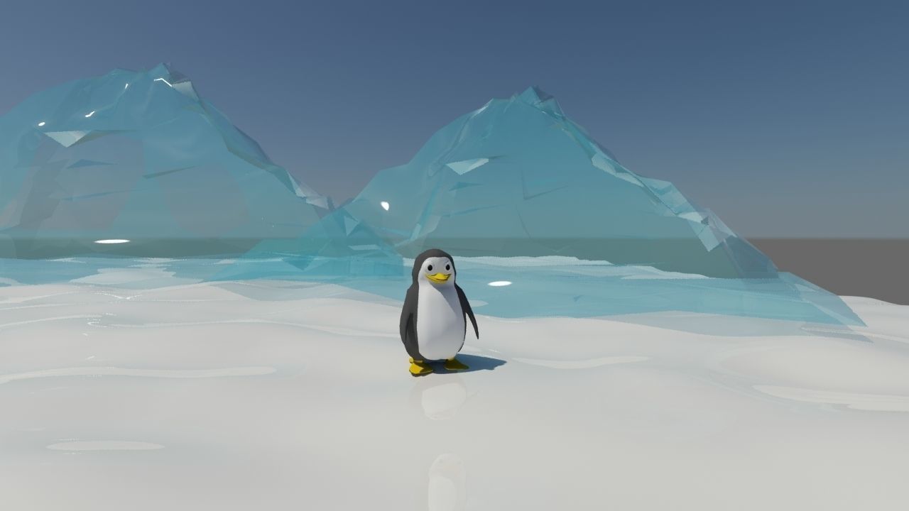 penguin character modeling Low-poly 3D model_2