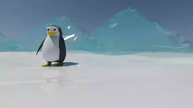 penguin character modeling Low-poly 3D model