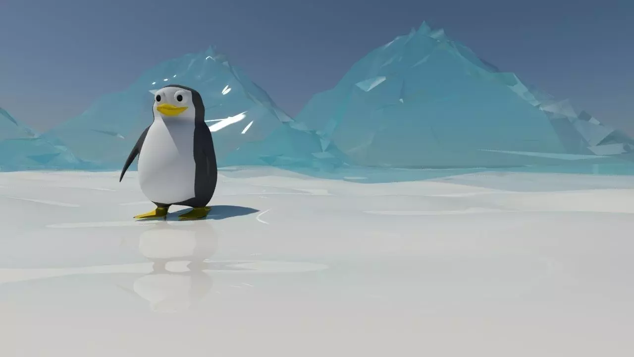 penguin character modeling Low-poly 3D model_0