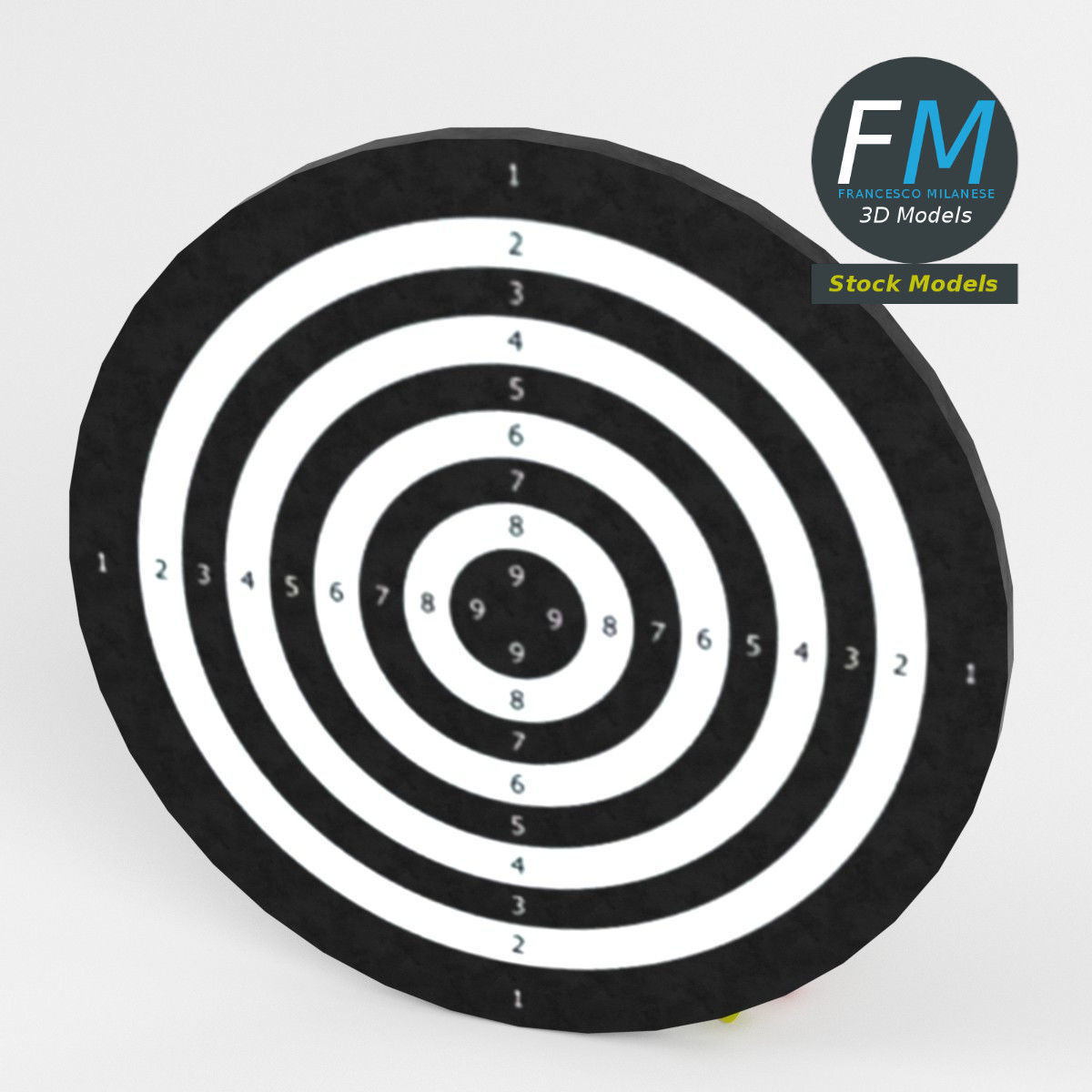 Darts with target 1 3D model_2