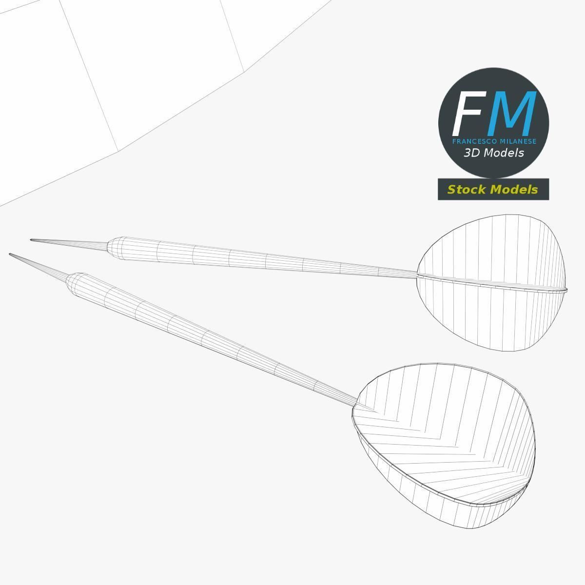 Darts with target 1 3D model_8