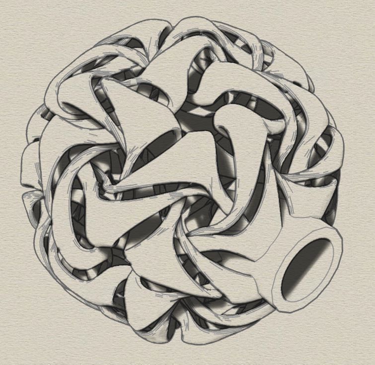 Twisted Lampshade 3D print model_1