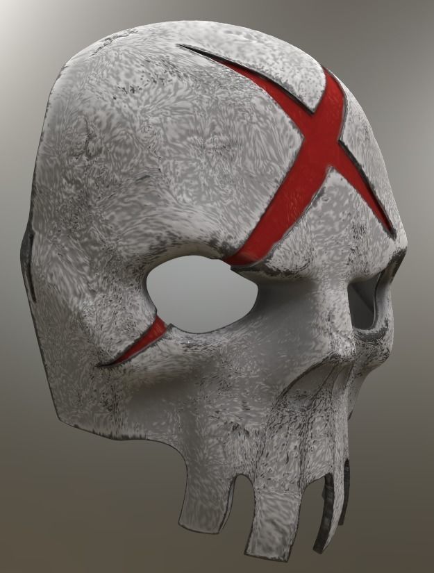Red X Mask  3D print model_1