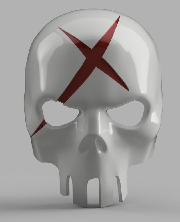 Red X Mask  3D print model_2