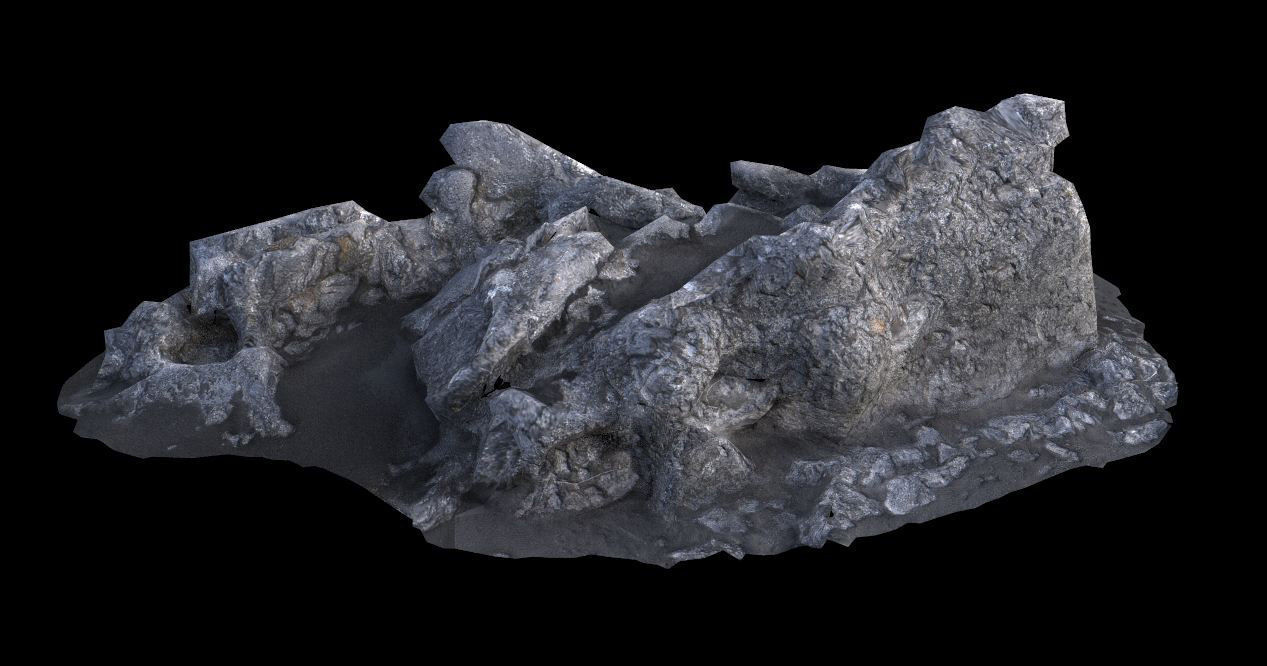 Volcanic Rock V1 Low-poly 3D model_2