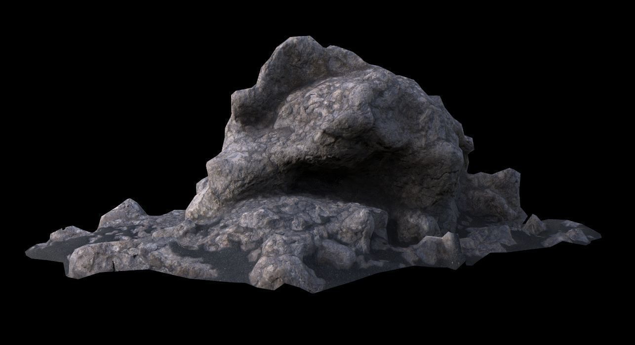 Volcanic Rock V2 Low-poly 3D model_1