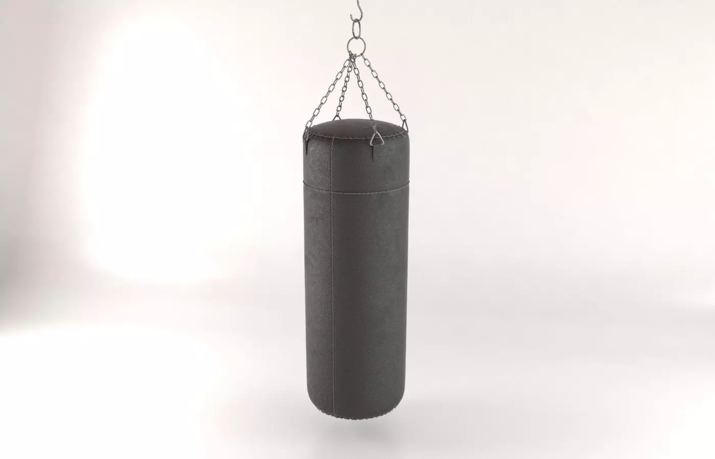 Leather Punching Bag 3D model_0