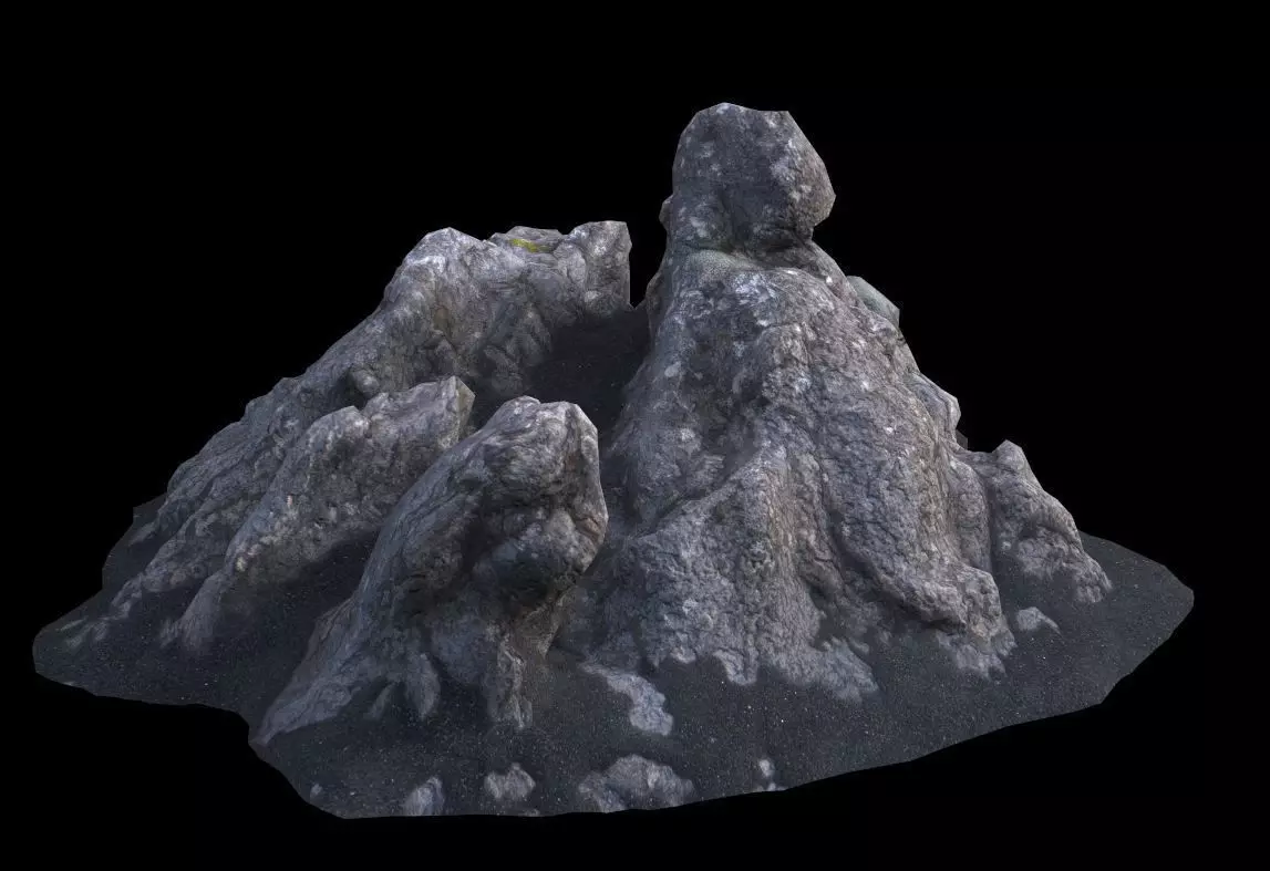 Volcanic Rock V3 Low-poly 3D model_0