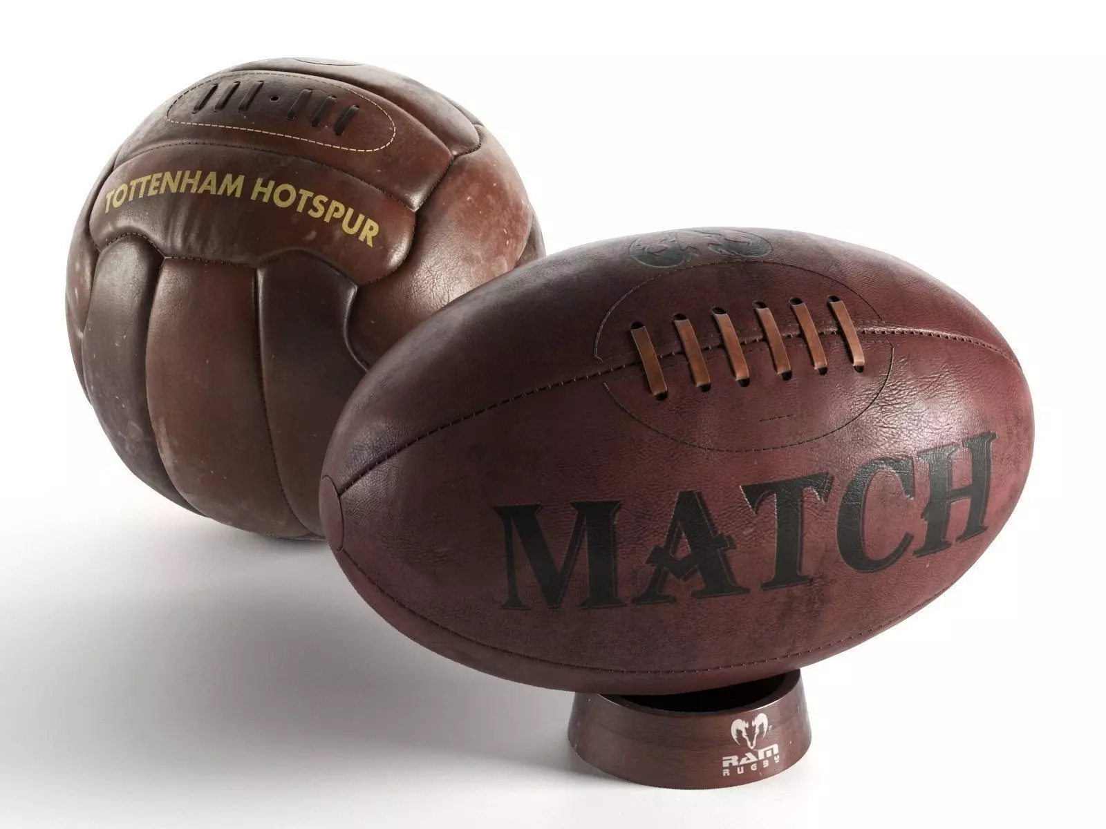 Football and Rugby Ball 3D model_0