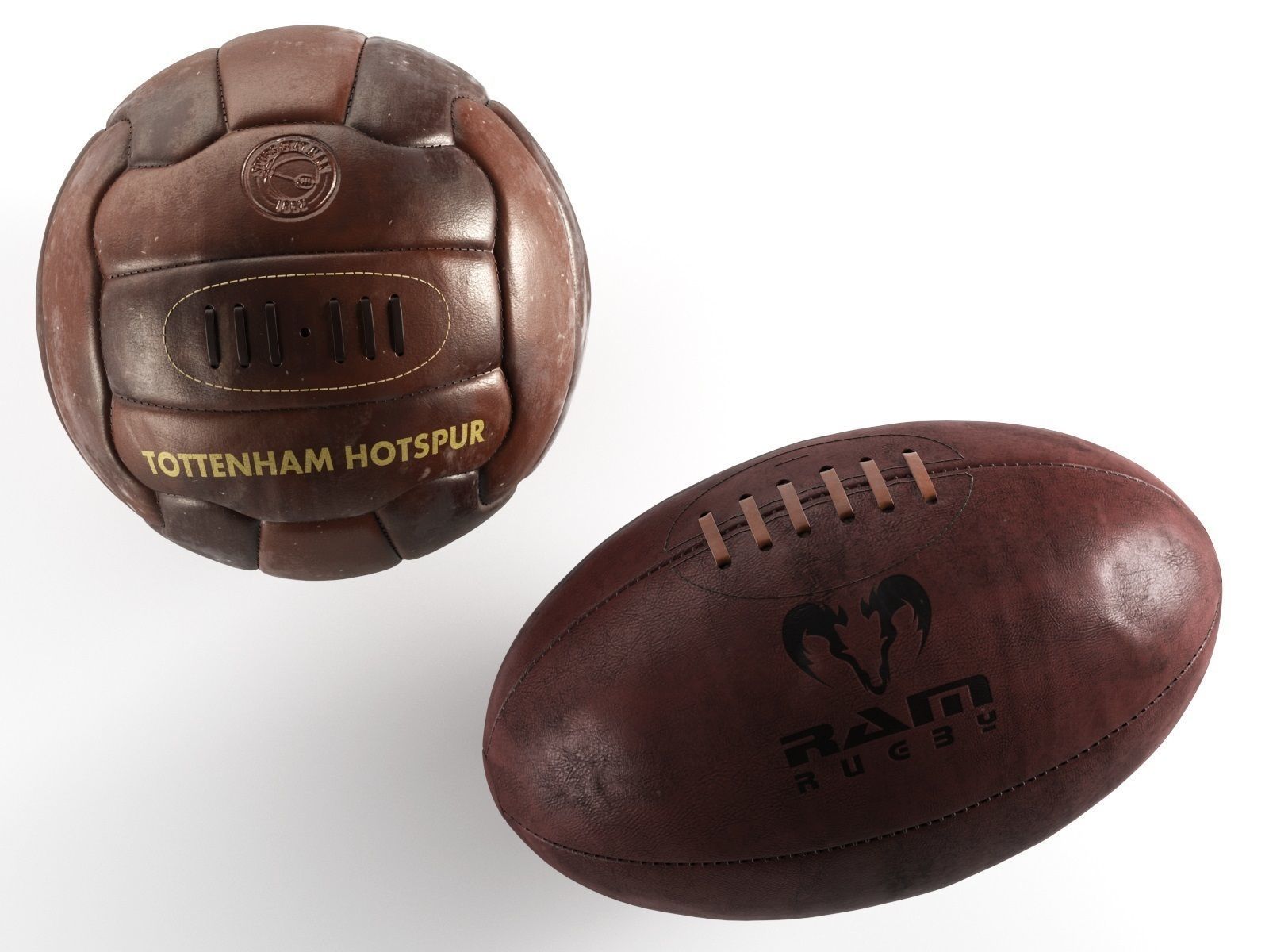 Football and Rugby Ball 3D model_1