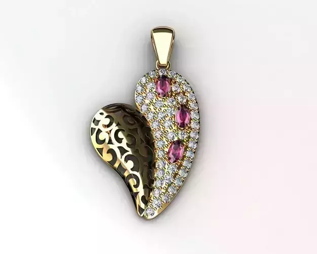 Loving Heart Pendant 3D print model