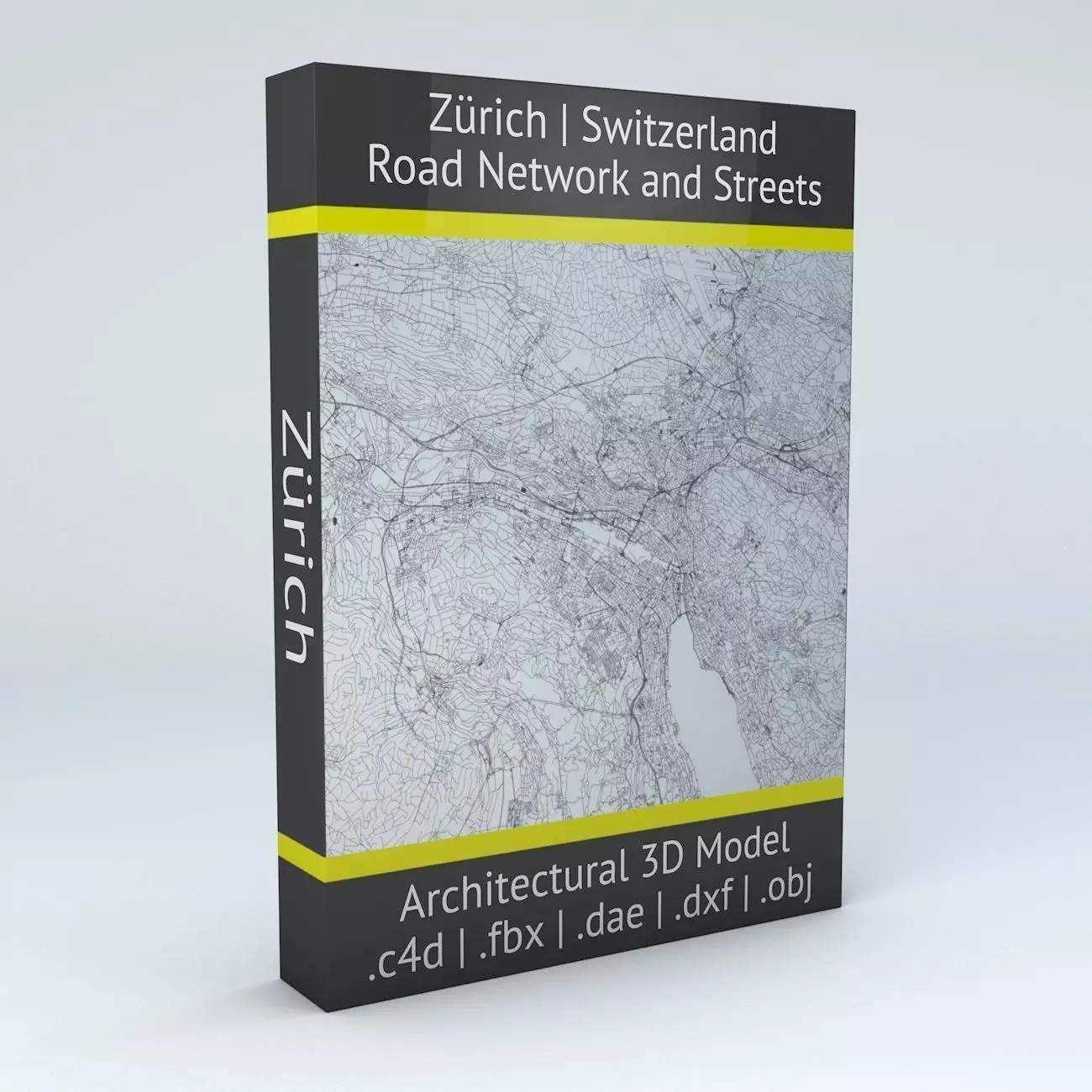 Zurich Road Network and Streets 3D model_0