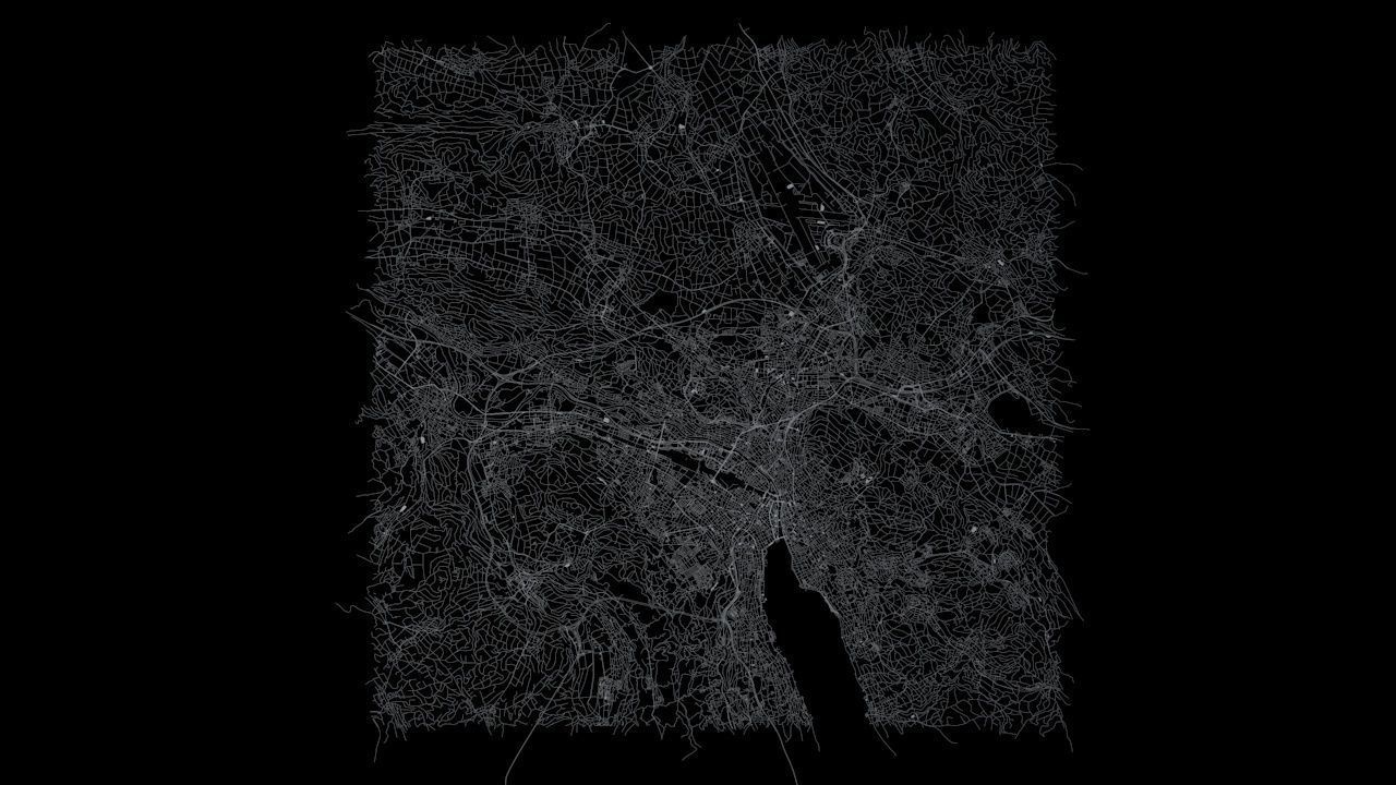 Zurich Road Network and Streets 3D model_5