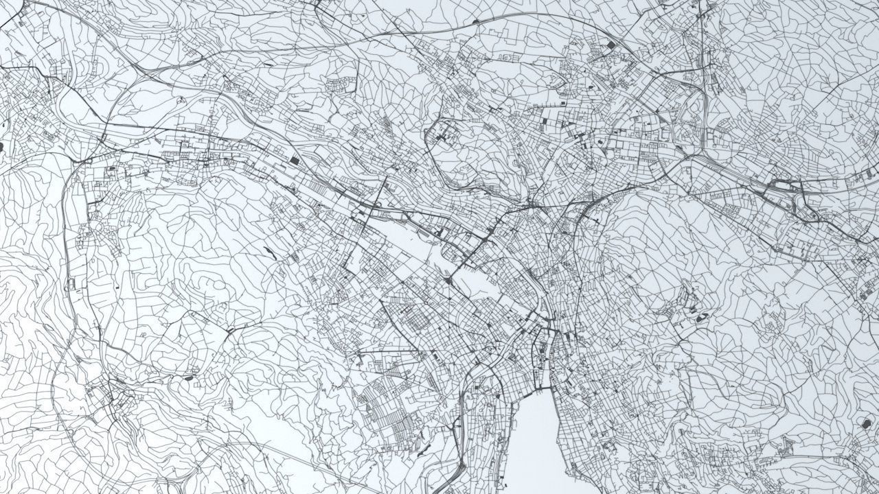 Zurich Road Network and Streets 3D model_1