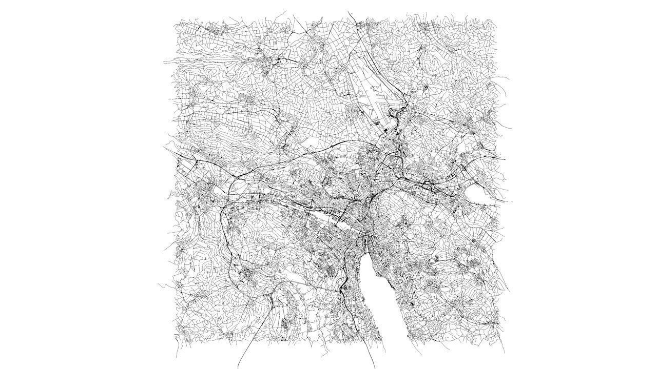 Zurich Road Network and Streets 3D model_6