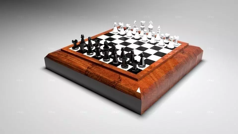 Ceramic Chess Set 3D model_0