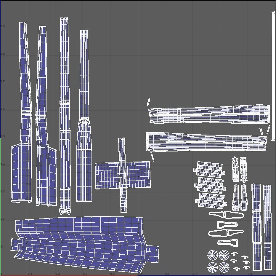 Crossbow bow and arrow Low-poly 3D model_7