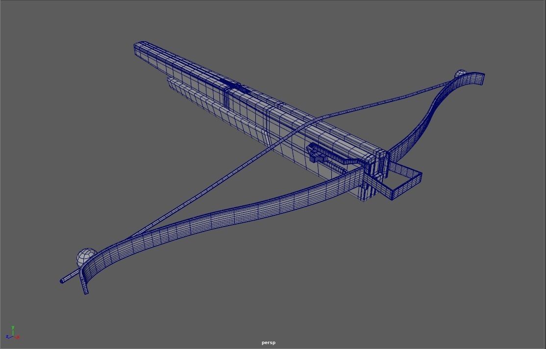 Crossbow bow and arrow Low-poly 3D model_4