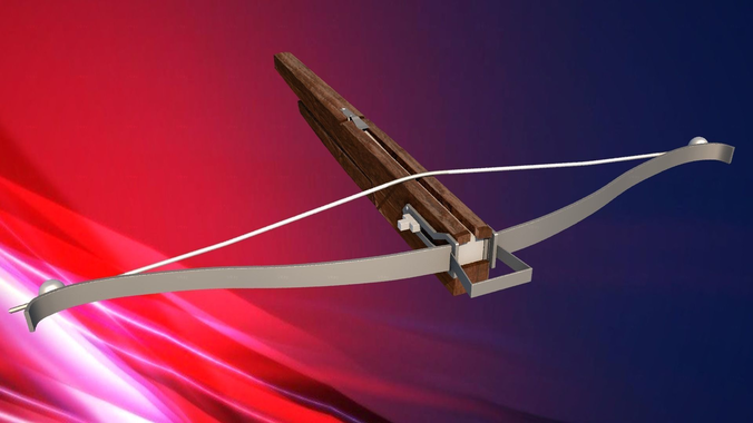 Crossbow bow and arrow Low-poly 3D model Crossbow bow and arrow Low-poly 3D model