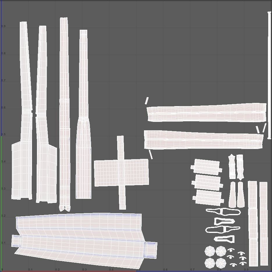 Crossbow bow and arrow Low-poly 3D model_8